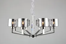 Люстра подвесная Lizzano OML-88903-08 Omnilux серая прозрачная на 8 ламп, основание хром в стиле классический Люстра подвесная Lizzano OML-88903-08 Omnilux серая прозрачная на 8 ламп, основание хром в стиле классический